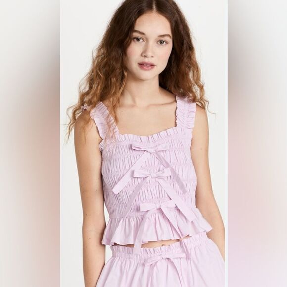 Anthropologie English Factory lilac tie accent crop top - Picture 1 of 6